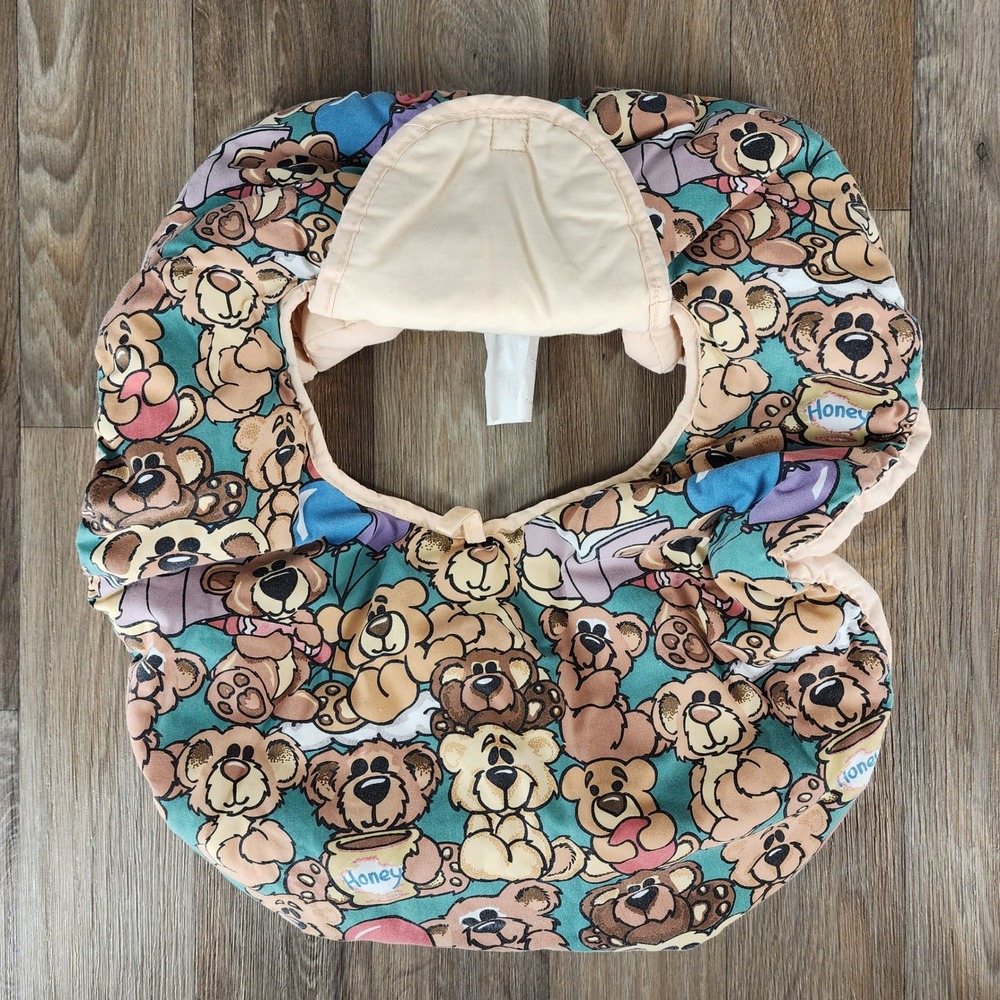 Vintage Teddy Bear Honey Pot Cozy Cover Car Seat Cover Teal Padded EVC Inc